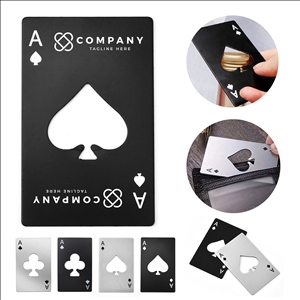 Stainless Steel Ace of Spades Card Bottle Opener